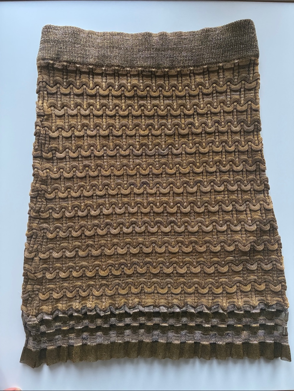 Kenzo Brown Textured Knit Pencil Skirt